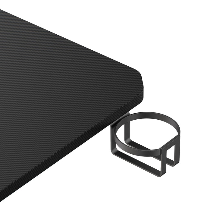 NanoRS gaming-skrivebord, sort, med holder til hovedtelefoner og kop, maks. 75 kg, mål 1200 x 600 x 750 mm, RS101
