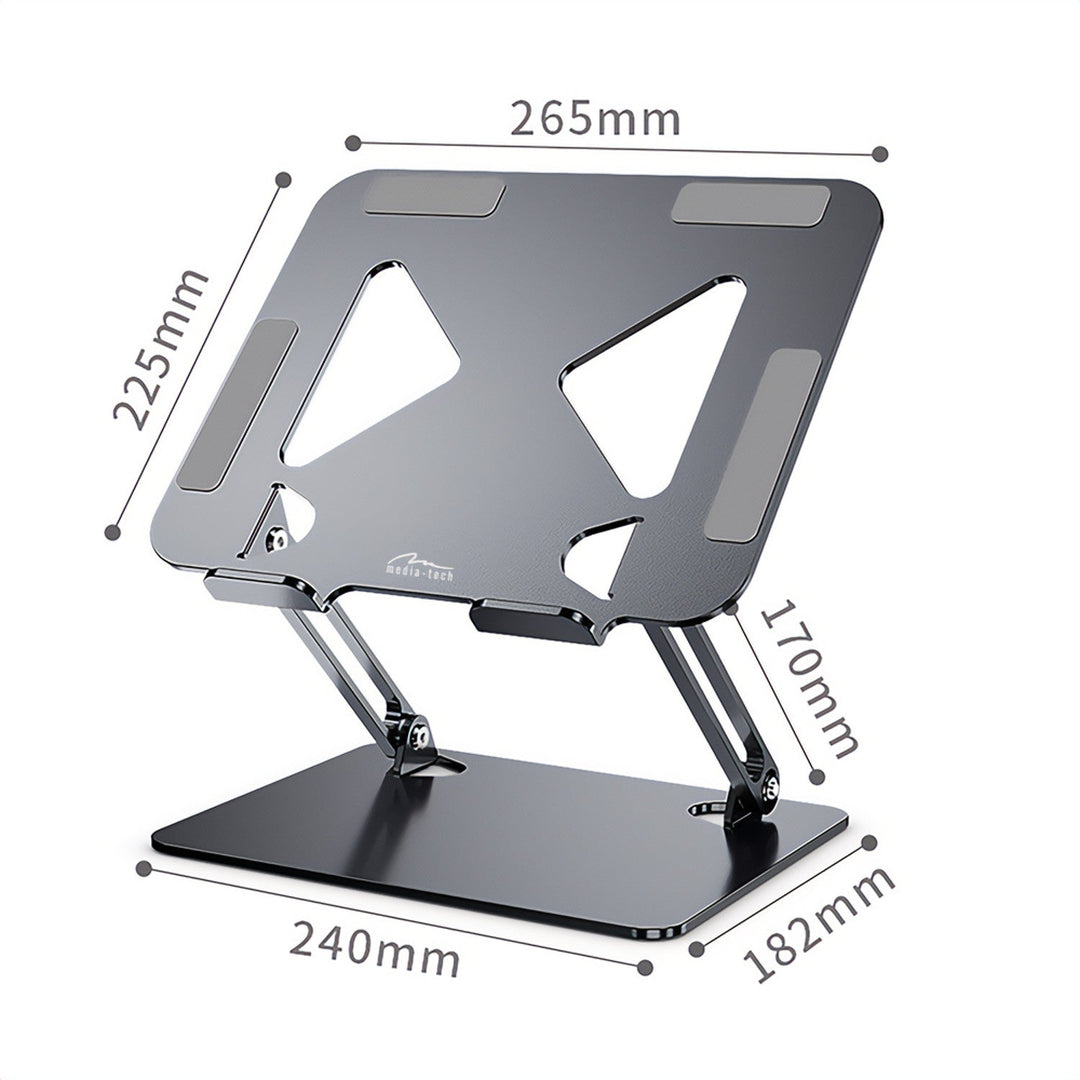 Justerbar, ergonomisk holder til bærbare computere på 10-17 tommer LAPTOP STAND Media-Tech MT2661