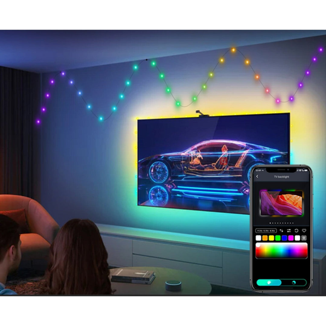 Udendørs belysning Rabalux, RGB LED-snor, IP44, Wi-Fi, Bluetooth, Biri