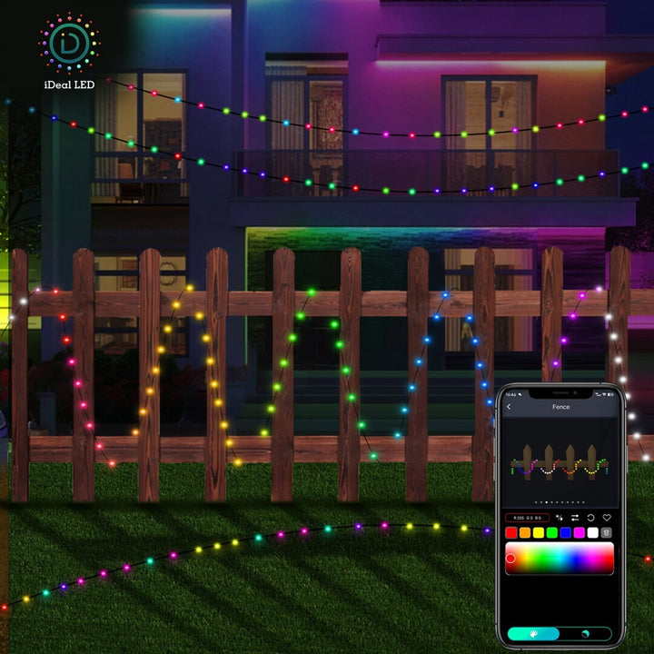 Udendørs belysning Rabalux, RGB LED-snor, IP44, Wi-Fi, Bluetooth, Biri
