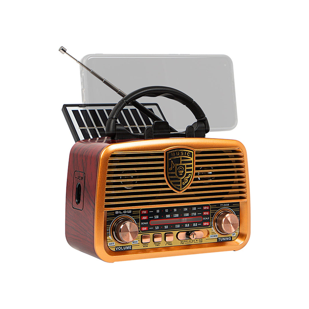 Bærbar analog AM/FM BT BLOW RA10 solcelledrevet radio