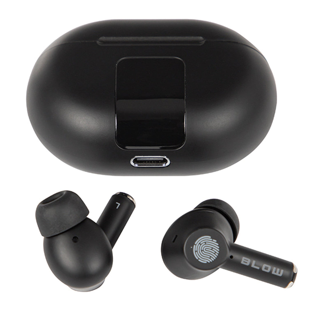 Trådløse hovedtelefoner BLOW, Bluetooth 5.3, LED-display, ENC-system, PRO ENC BLACK