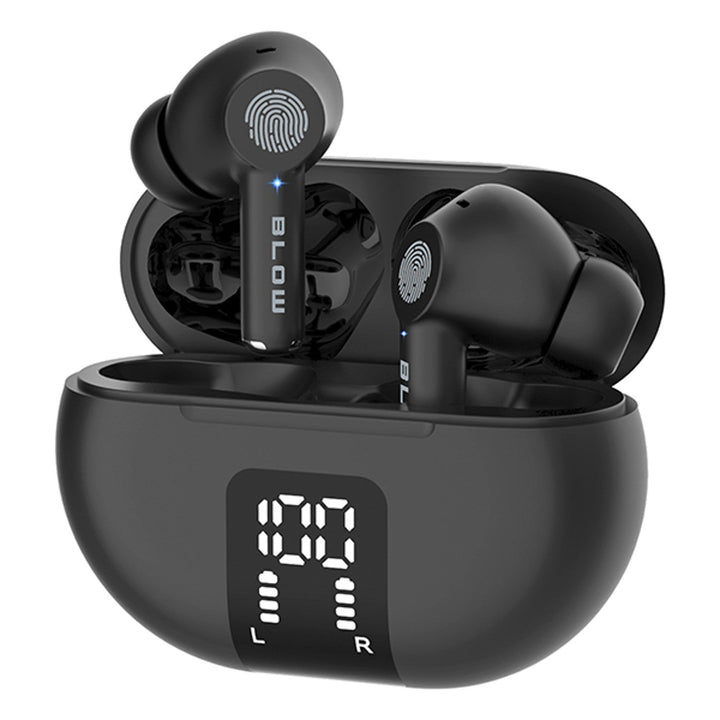 Trådløse hovedtelefoner BLOW, Bluetooth 5.3, LED-display, ENC-system, PRO ENC BLACK