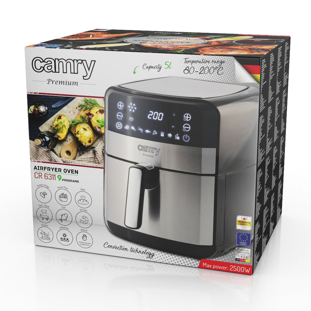 Frituregryde uden fedt, 9 programmer, 5,0 L, Airfryer, Camry CR 6311