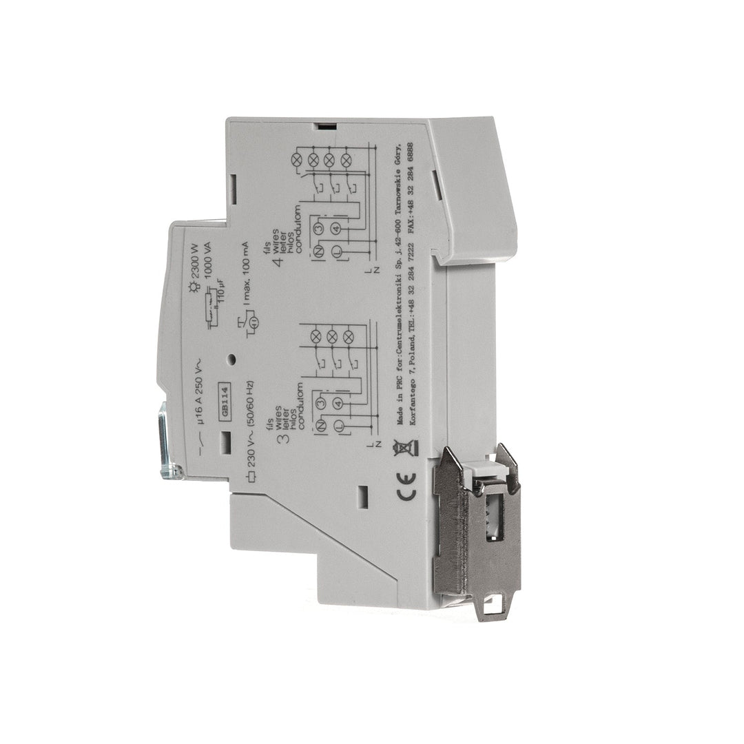 Trappemotor til DIN-skinne GreenBlue, regulering 30s-10m, maks. 2300 W, GB114, 3 stk.