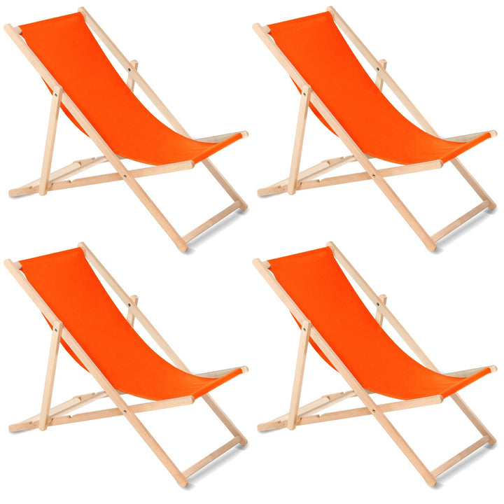 Klassisk liggestol i bøg GreenBlue GB183 orange, 4 stk.