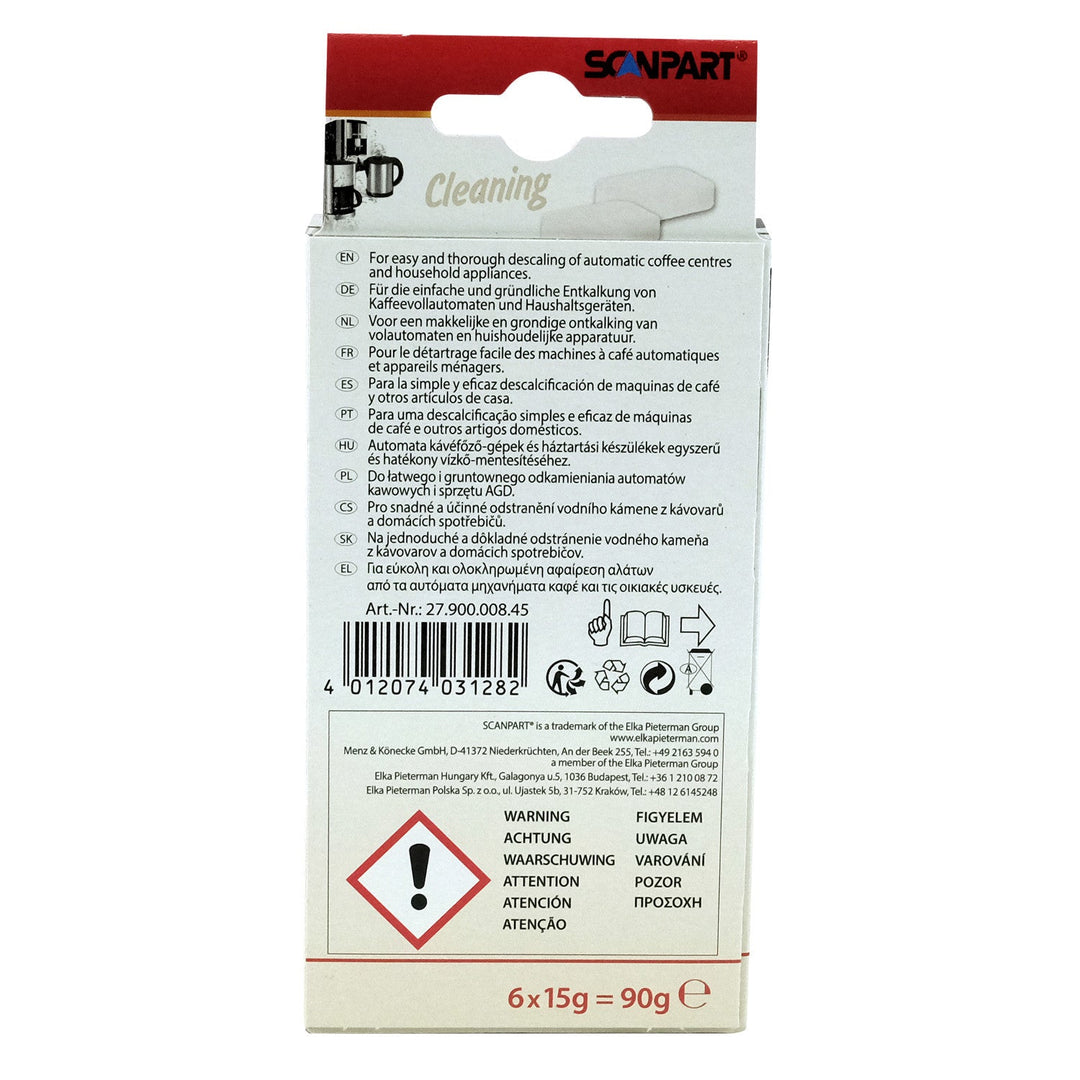 Afkalkningstabletter til kaffemaskiner, 6 stk., universal, Scanpart