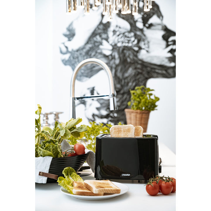 Mesko brødrister, 2 skiver, 900 W, sort, MS 3220
