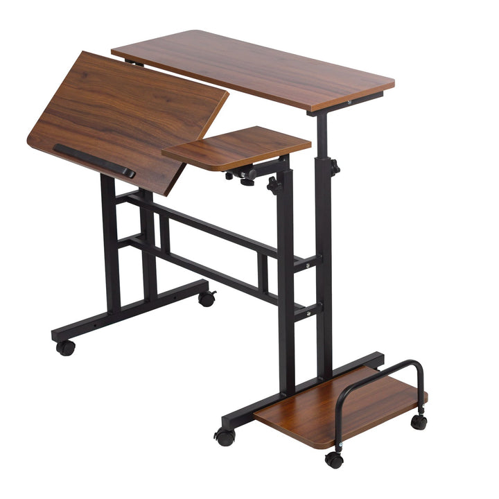 Mobil skrivebord til bærbar computer Maclean, sort, bordplade 80x60 cm, maks. 50 kg, højdejustering 67-115 cm, MC-124 B