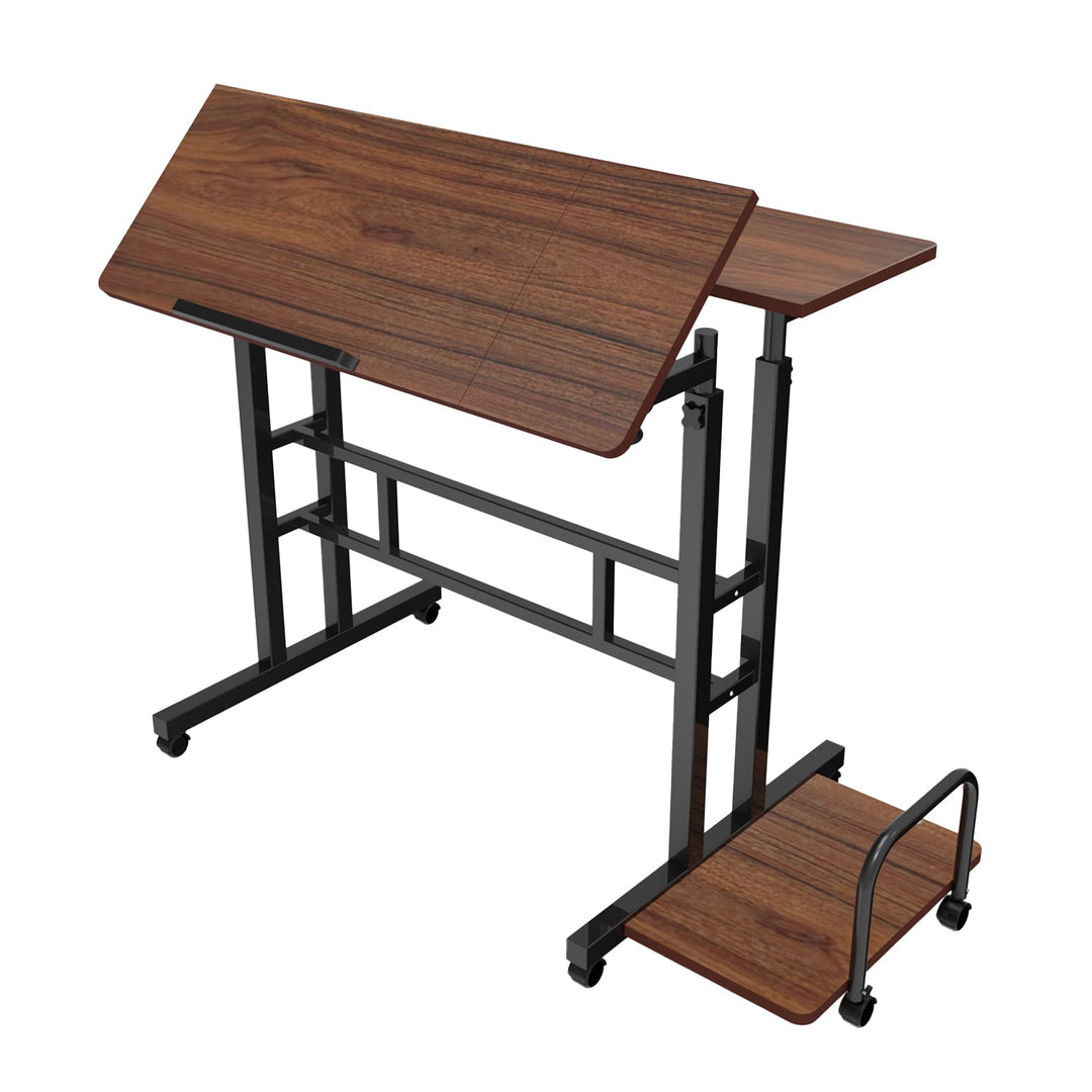 Mobil skrivebord til bærbar computer Maclean, sort, bordplade 80x60 cm, maks. 50 kg, højdejustering 67-115 cm, MC-124 B