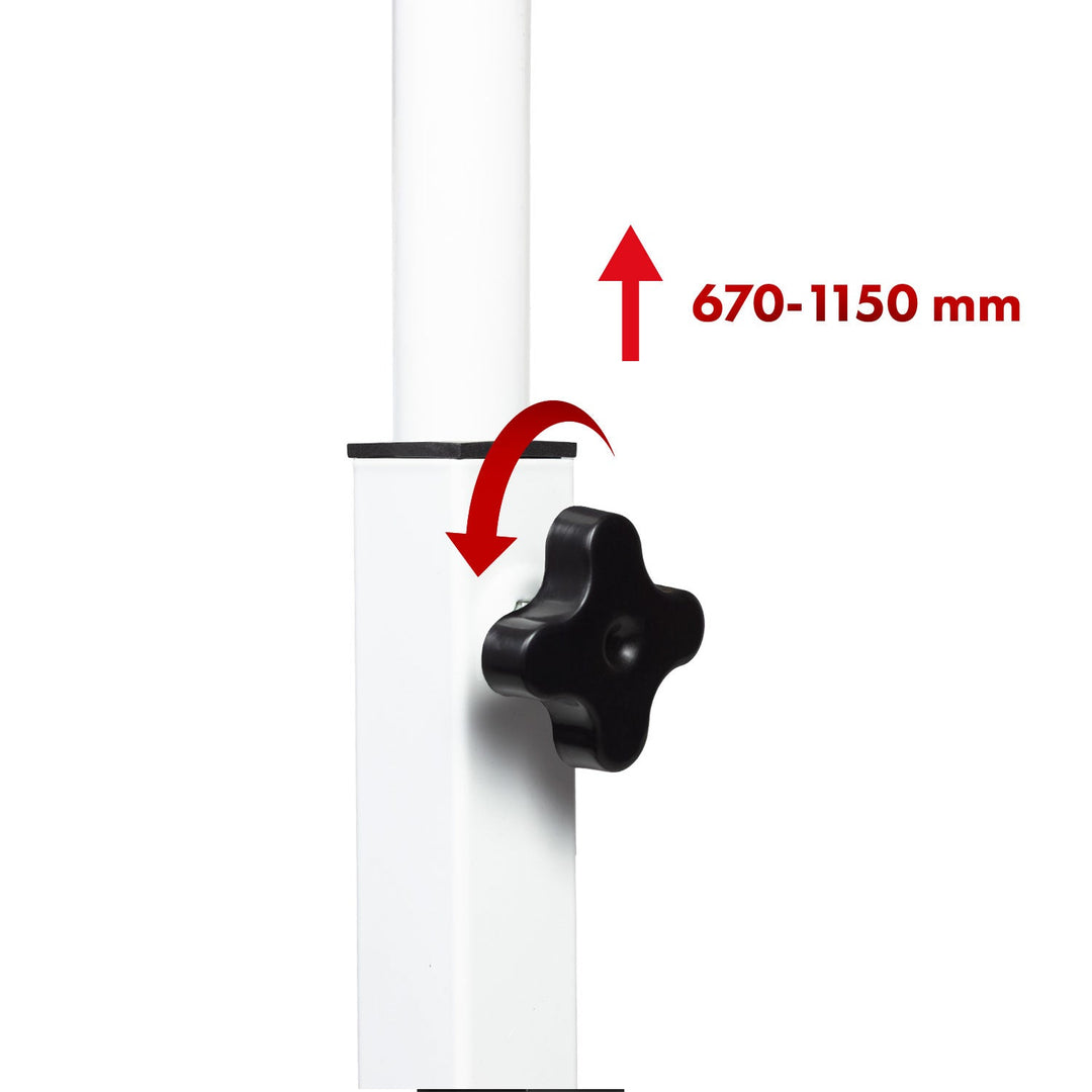 Mobil skrivebord til bærbar computer Maclean, hvid, bordplade 80x60 cm, maks. 50 kg, højdejustering 67-115 cm, MC-124 W