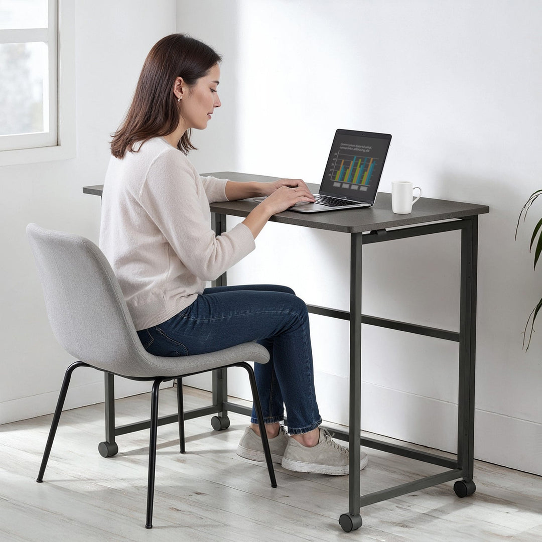 Maclean sammenklappelig skrivebord, sort, mobil, bordplade 100x50cm, maks. 50kg, MC-1250 B