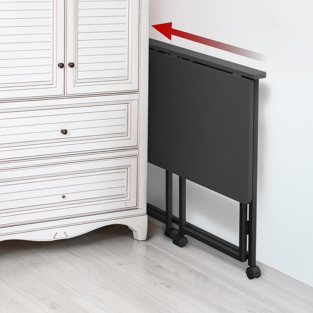 Maclean sammenklappelig skrivebord, sort, mobil, bordplade 100x50cm, maks. 50kg, MC-1250 B