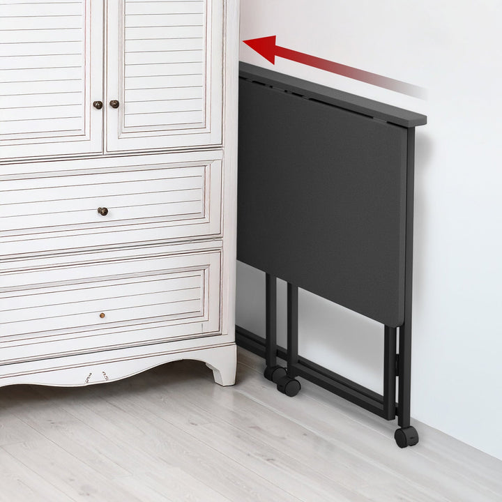 Maclean sammenklappelig skrivebord, sort, mobil, bordplade 100x50cm, maks. 50kg, MC-1250 B