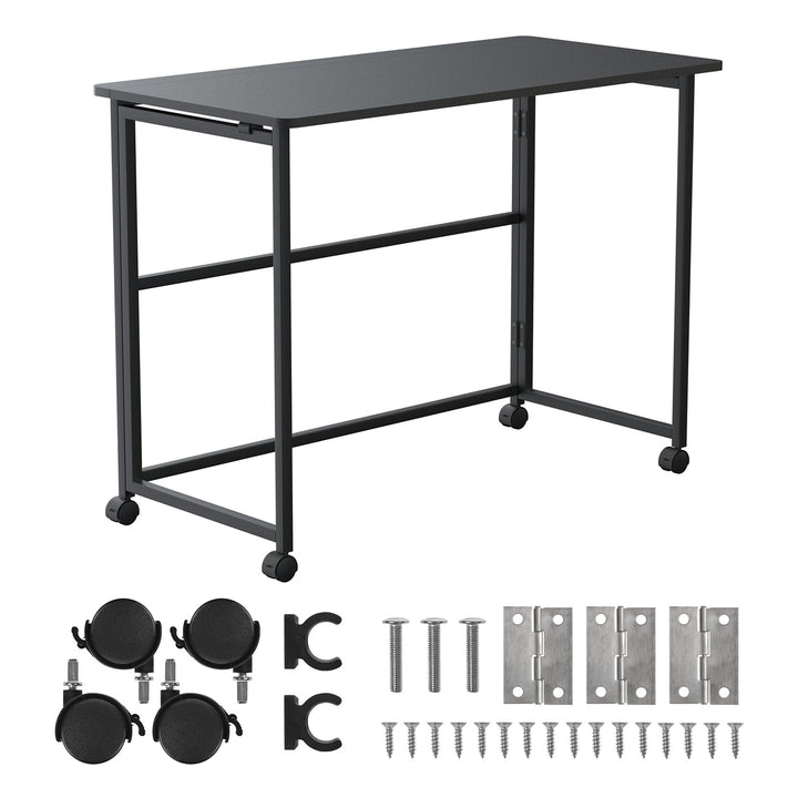 Maclean sammenklappelig skrivebord, sort, mobil, bordplade 100x50cm, maks. 50kg, MC-1250 B