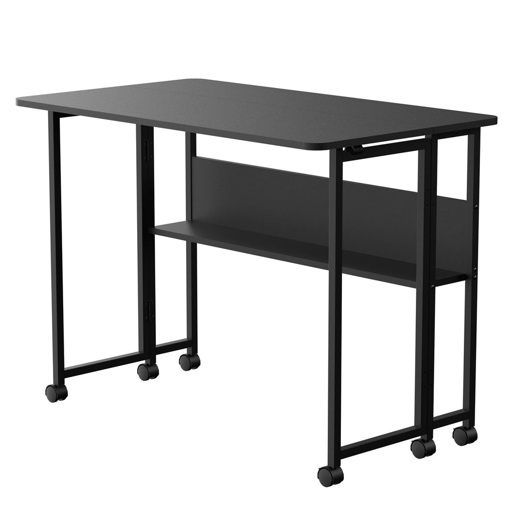 Maclean sammenklappelig skrivebord, sort, mobil, bordplade 100x58cm, maks. 50kg, MC-126 B