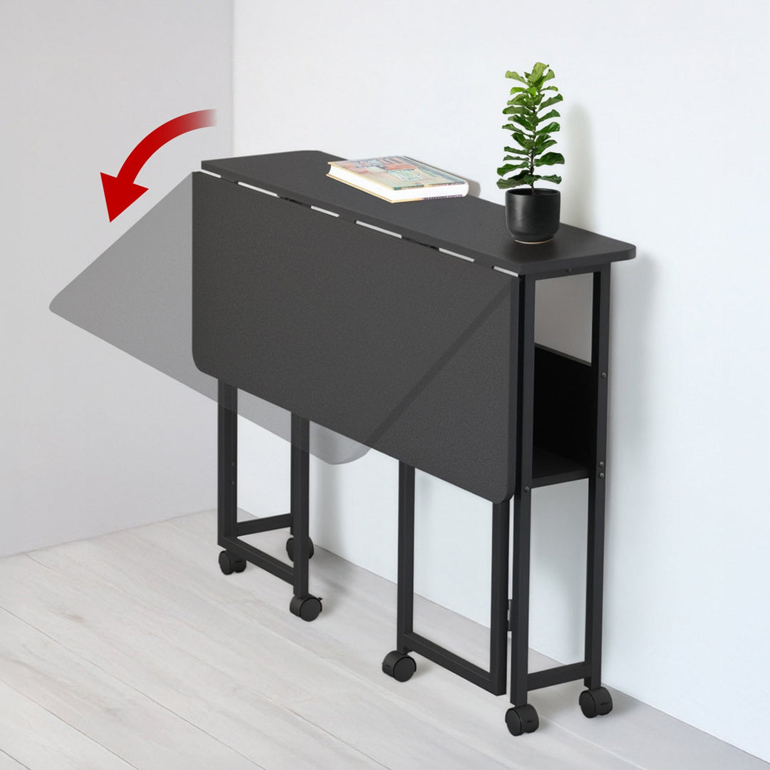 Maclean sammenklappelig skrivebord, sort, mobil, bordplade 100x58cm, maks. 50kg, MC-126 B