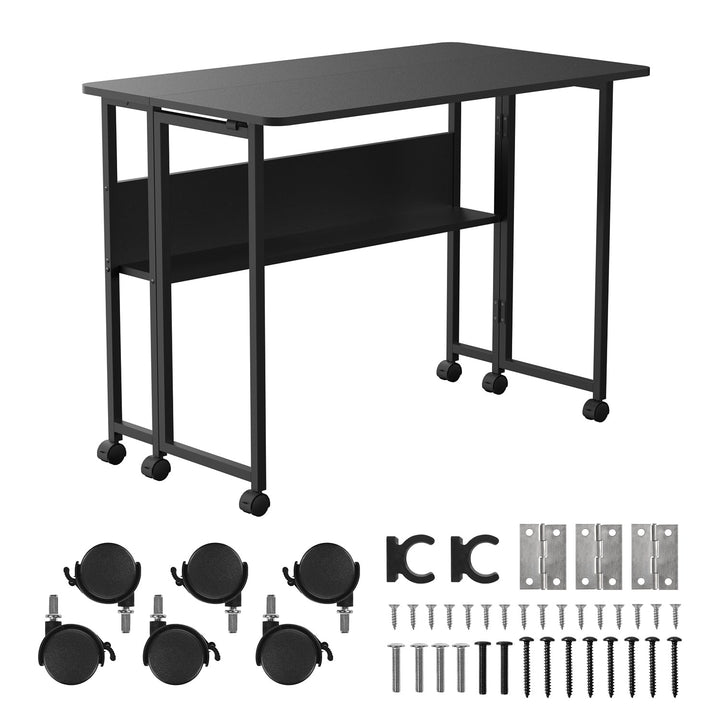 Maclean sammenklappelig skrivebord, sort, mobil, bordplade 100x58cm, maks. 50kg, MC-126 B