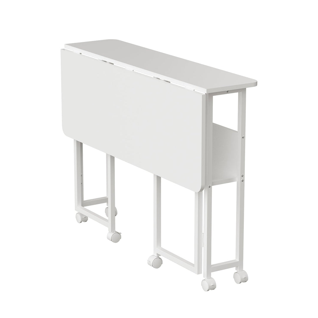 Maclean foldbart skrivebord, hvidt, mobilt, bordplade 100x58 cm, maks. 50 kg, MC-126 W