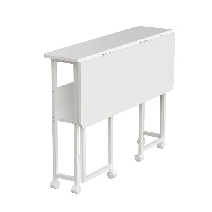 Maclean foldbart skrivebord, hvidt, mobilt, bordplade 100x58 cm, maks. 50 kg, MC-126 W