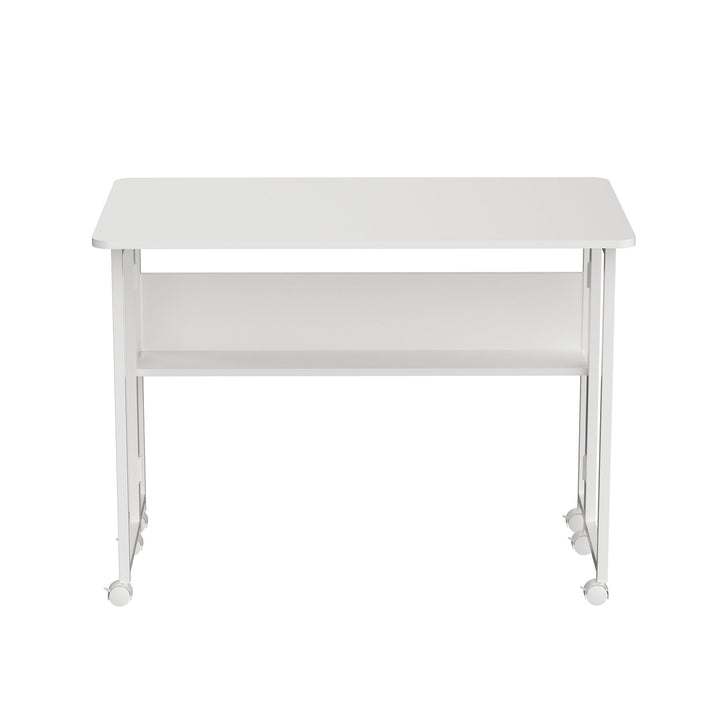 Maclean foldbart skrivebord, hvidt, mobilt, bordplade 100x58 cm, maks. 50 kg, MC-126 W