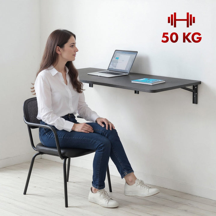 Sammenklappelig hylde / bordplade Maclean, sort, 100x40 cm, maks. 50 kg, MC-128 B