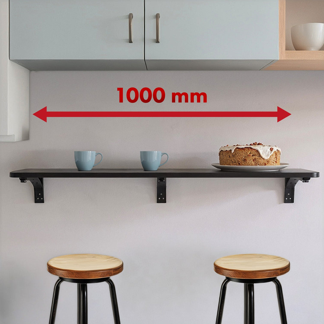 Sammenklappelig hylde / bordplade Maclean, sort, 100x40 cm, maks. 50 kg, MC-128 B