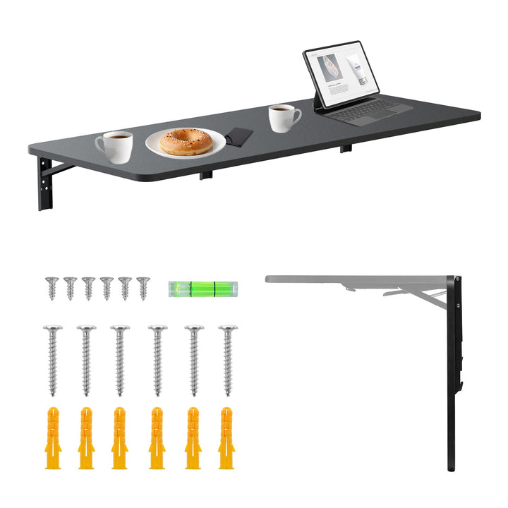 Sammenklappelig hylde / bordplade Maclean, sort, 100x40 cm, maks. 50 kg, MC-128 B
