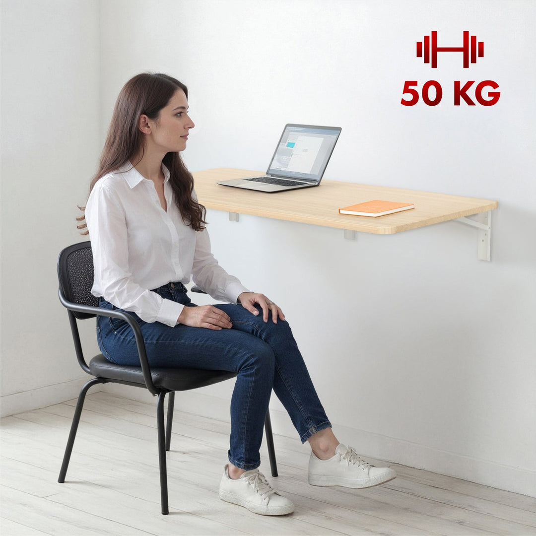 Sammenklappelig hylde / bordplade Maclean, farve lys træ, 100x40cm, maks. 50 kg, MC-128 WD