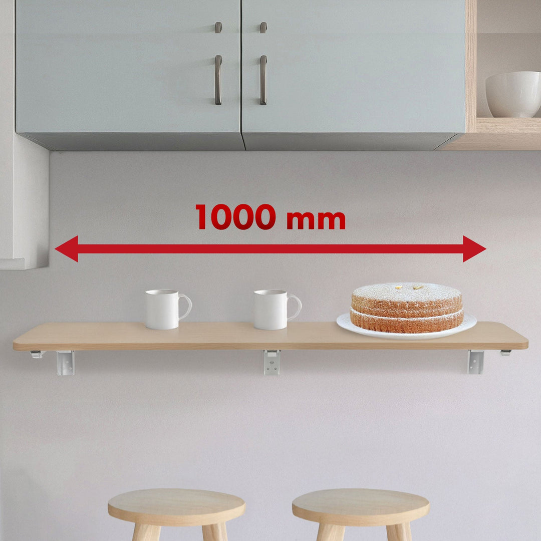 Sammenklappelig hylde / bordplade Maclean, farve lys træ, 100x40cm, maks. 50 kg, MC-128 WD