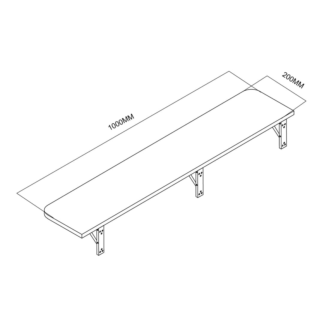 Sammenklappelig hylde / bordplade Maclean, sort, 100x20 cm, maks. 50 kg, MC-129 B