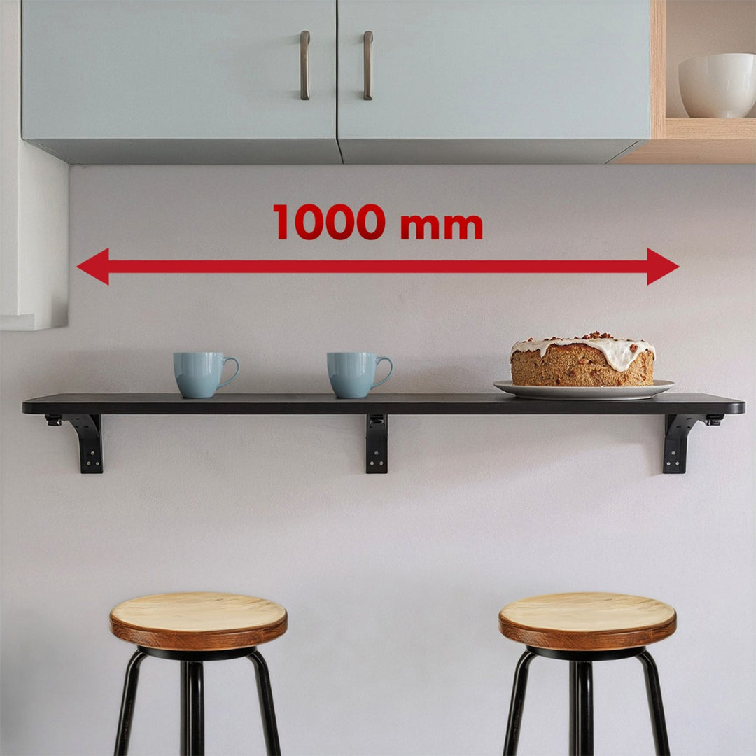 Sammenklappelig hylde / bordplade Maclean, sort, 100x20 cm, maks. 50 kg, MC-129 B