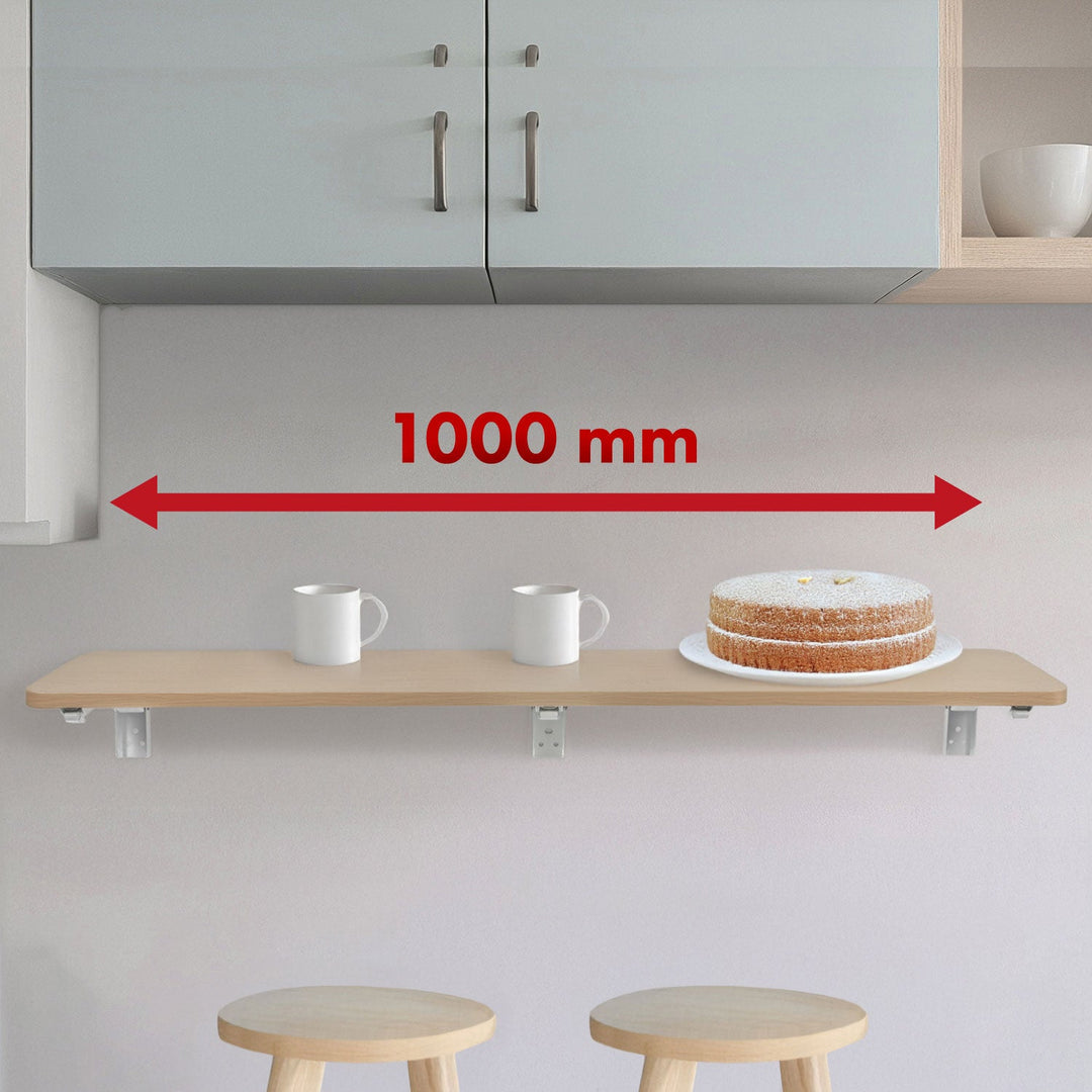 Sammenklappelig hylde / bordplade Maclean, farve lyst træ, 100x20 cm, maks. 50 kg, MC-129 WD