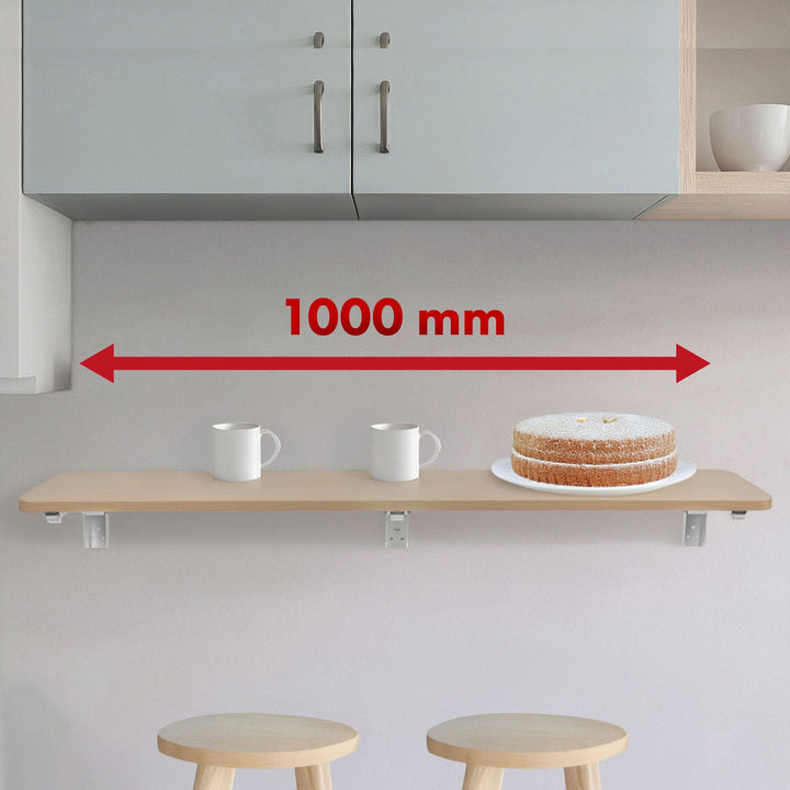 Sammenklappelig hylde / bordplade Maclean, farve lyst træ, 100x20 cm, maks. 50 kg, MC-129 WD