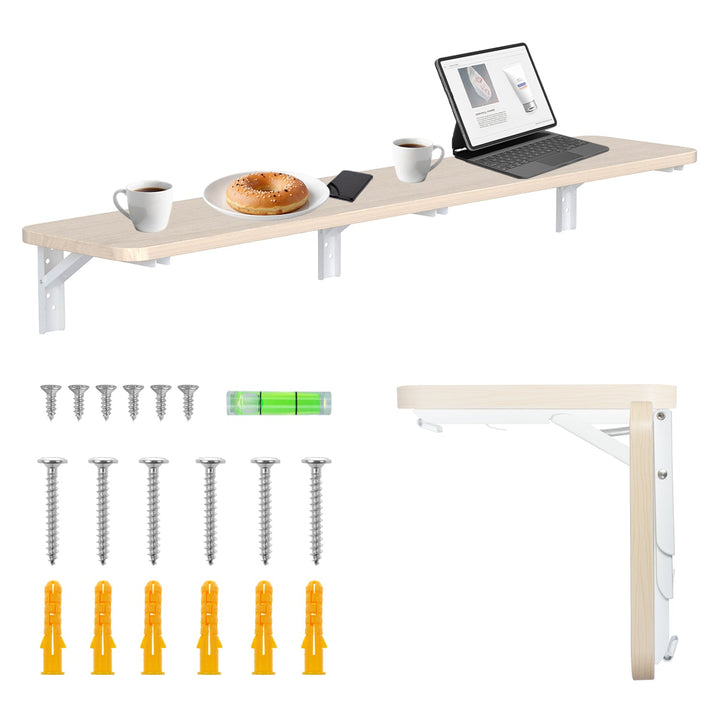 Sammenklappelig hylde / bordplade Maclean, farve lyst træ, 100x20 cm, maks. 50 kg, MC-129 WD