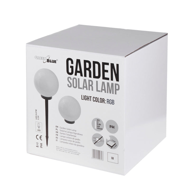 GreenBlue solcellelampe, fritstående, have, kugle 25x25x58 cm, RGB LED, GB165, 4 stk.