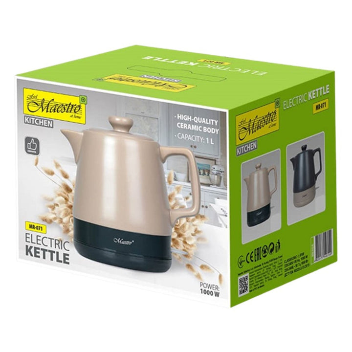 Elektrisk keramisk kedel 1 l Maestro MR-071 Beige 1000 W, britisk stik