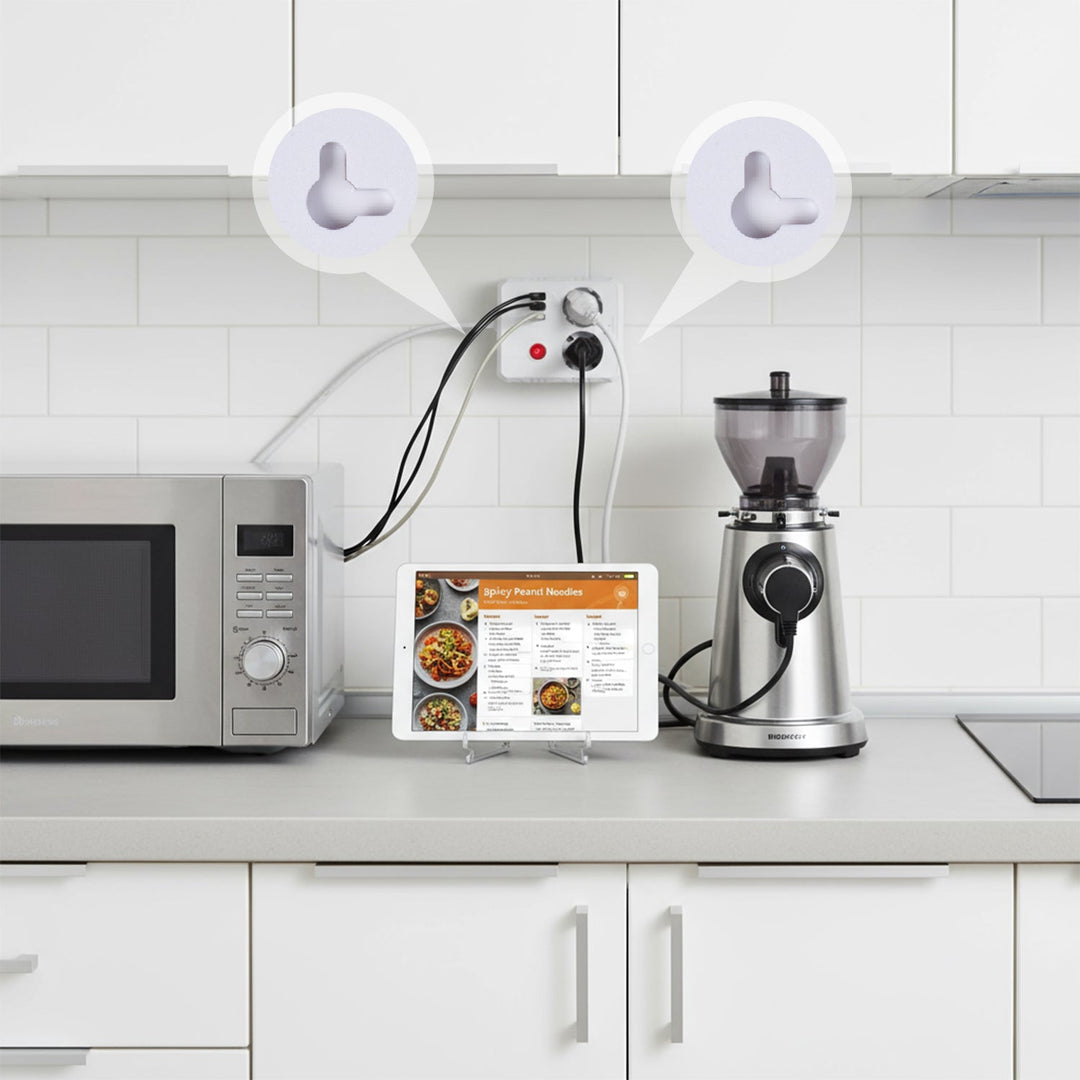Maclean strømskinne, forlængerledning med 2 stik + 3xUSB, 110-240V AC 50/60Hz, 2,1A max 2500W, 1,5m, hvid, MCE387 W