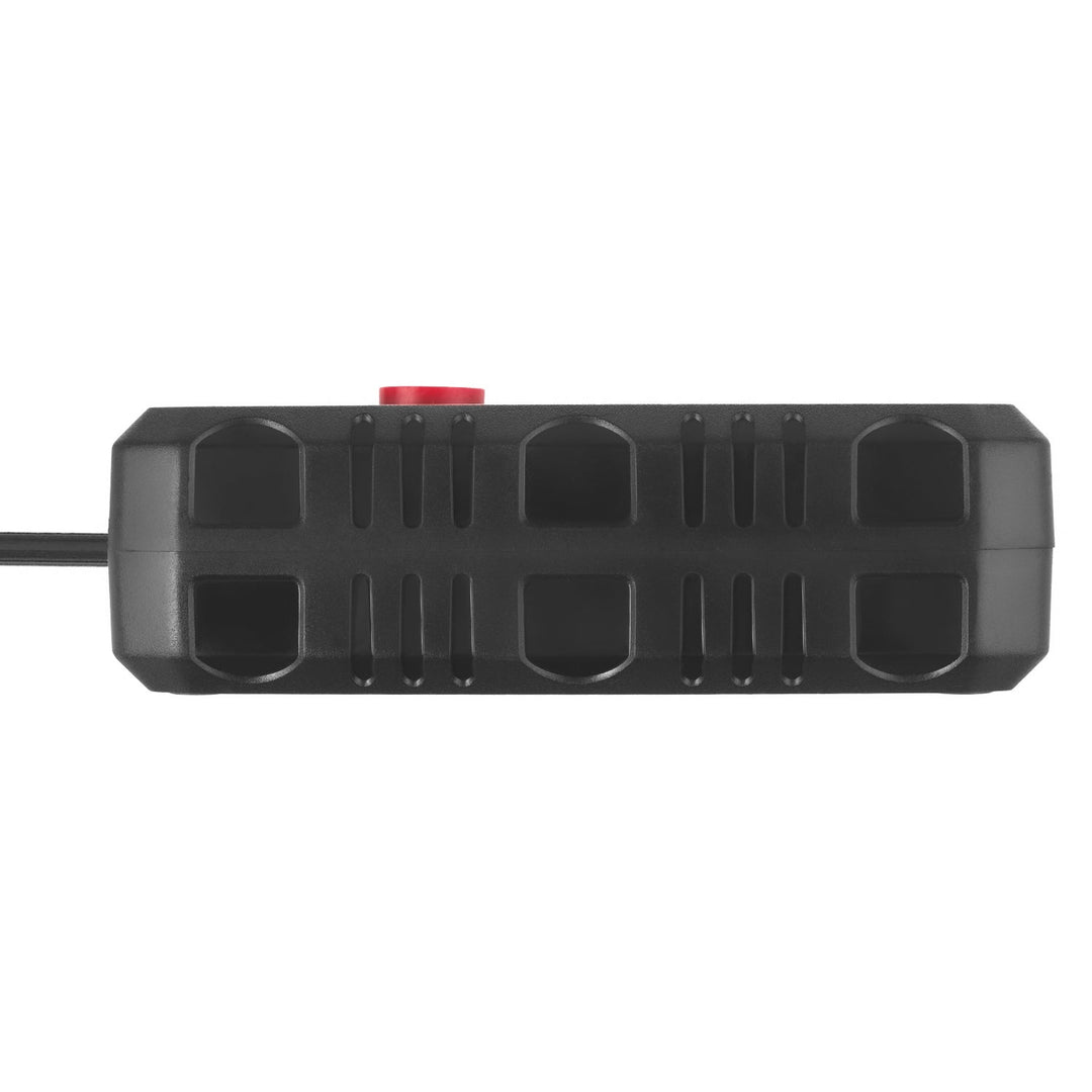 Maclean strømskinne, forlængerledning med 2 stik + 3xUSB, 110-240V AC 50/60Hz, 2,1A max 2500W, 3 m, sort, MCE388 B