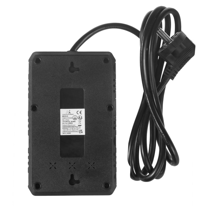 Maclean strømskinne, forlængerledning med 4 stik + 3xUSB, 110-240V AC 50/60Hz, 2,1A max 2500W, 1,5m, sort, MCE392 B