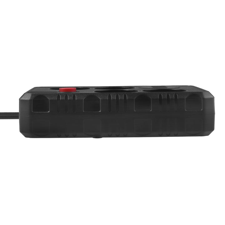 Maclean strømskinne, forlængerledning med 4 stik + 3xUSB, 110-240V AC 50/60Hz, 2,1A max 2500W, 3m, sort, MCE393 B