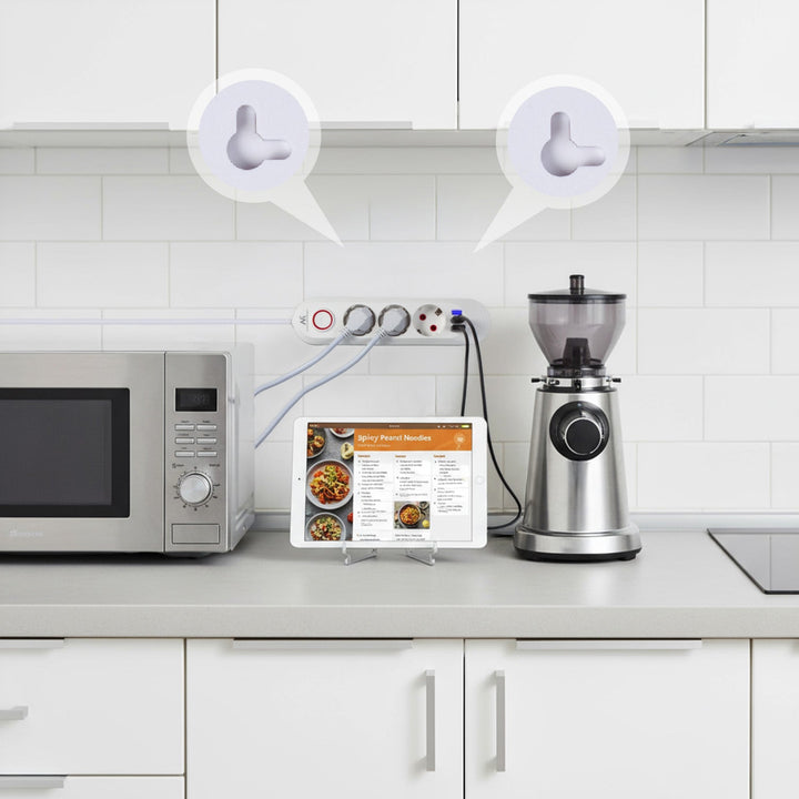 Maclean strømskinne, forlængerledning med 3 stik + 3xUSB, 110-240V AC 50/60Hz, 2,1A max 2500W, 1,5m, hvid, MCE394 W