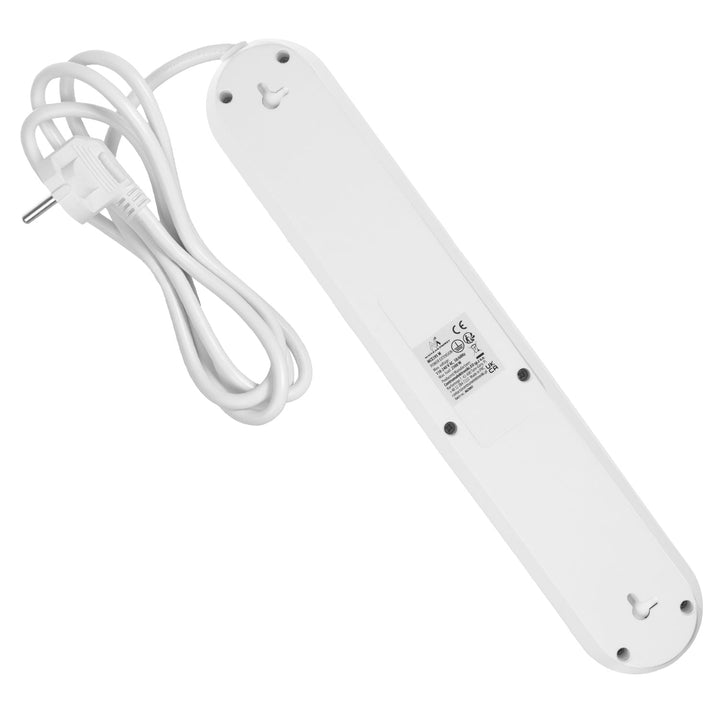 Maclean strømskinne, forlængerledning med 5 stik + 3xUSB, 110-240V AC 50/60Hz, 2,1A max 2500W, 1,5m, hvid, MCE395 W