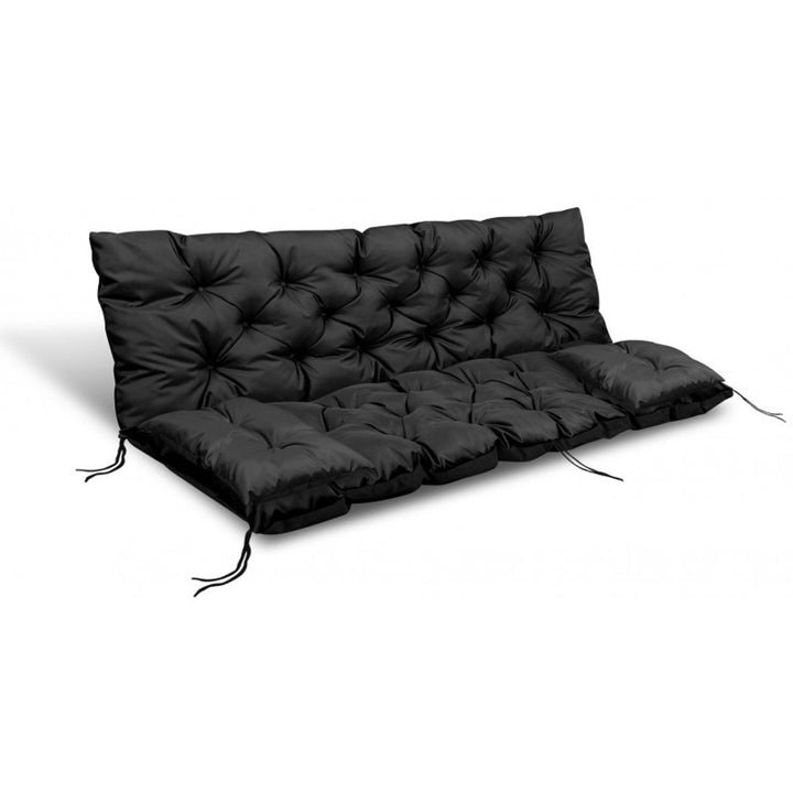 Havesæt sort 120x60x50cm + 2 puder 42 x 42 cm