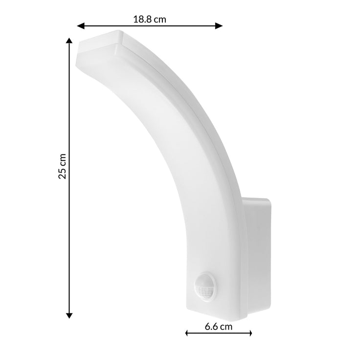 LED-lampe med bevægelsessensor Maclean, PIR-bevægelsessensor, farve hvid, 20 W, IP65, 2000 lm, neutral hvid farve (4000 K) MCE512 W, 4 stk.
