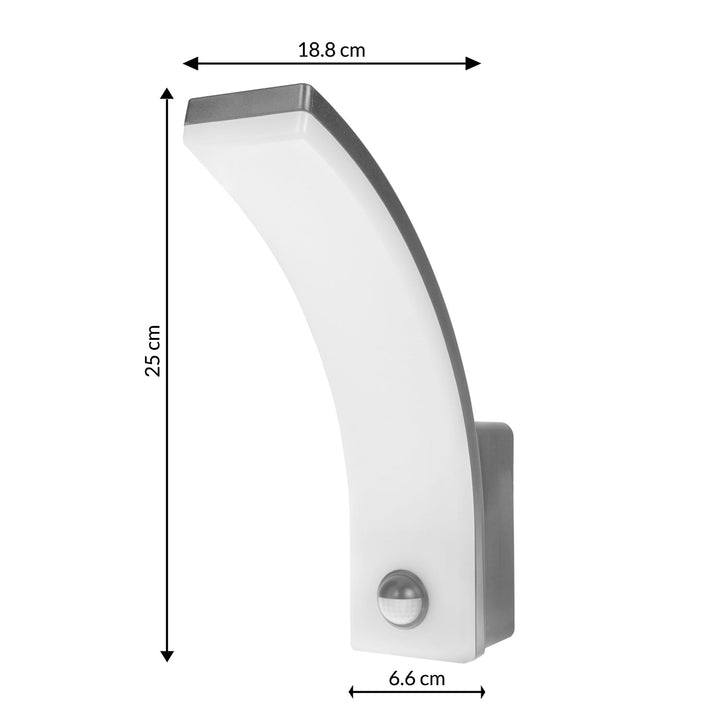 LED-lampe med bevægelsessensor Maclean, PIR-bevægelsessensor, farve grå, 20 W, IP65, 2000 lm, farve neutral hvid (4000 K) MCE512 GR, 2 stk.