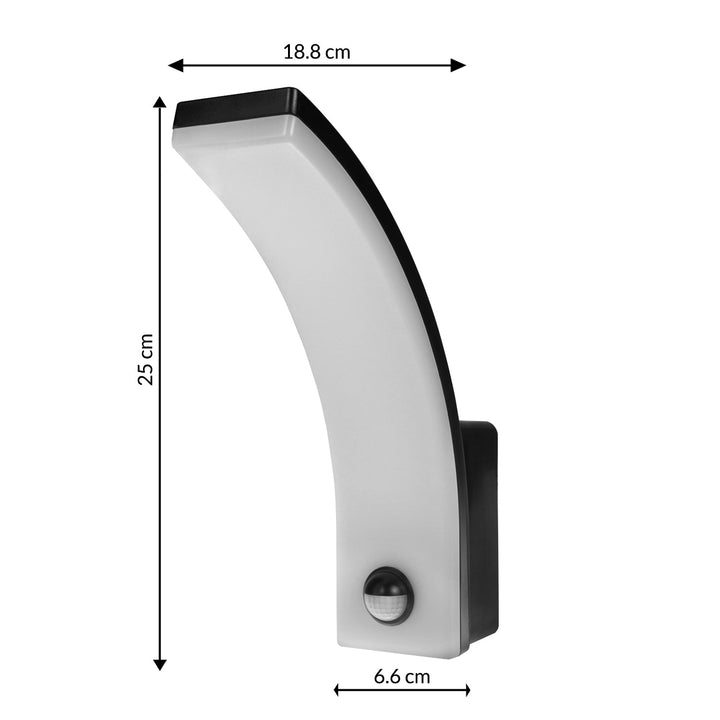 LED-lampe med bevægelsessensor Maclean, PIR-bevægelsessensor, sort, 20 W, IP65, 2000 lm, neutral hvid farve (4000 K) MCE512 B, 4 stk.