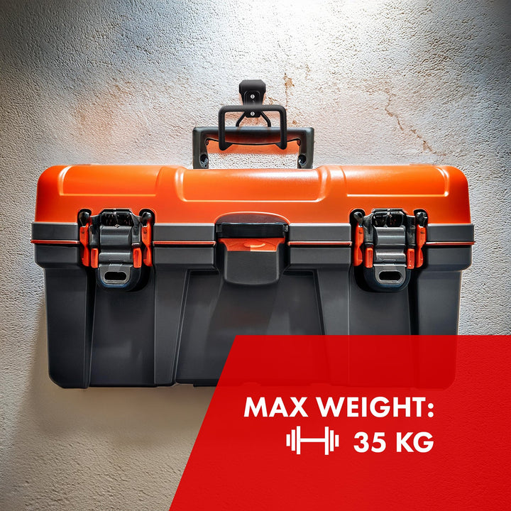 Vægbeslag til garage Maclean, til dæk, haveredskaber, stige, slanger, cykler, stål, maks. belastning 35 kg, MC-441, 4 stk.