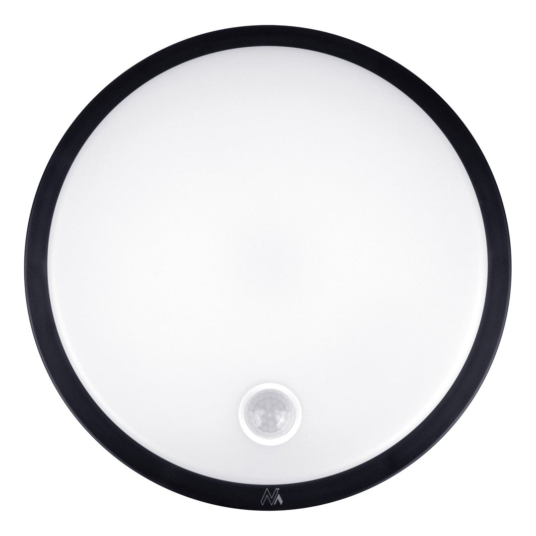 LED-lampe med bevægelsessensor Maclean, PIR-sensor, sort, 10 W, IP65, 1000 lm, neutral farve, MCE525 B