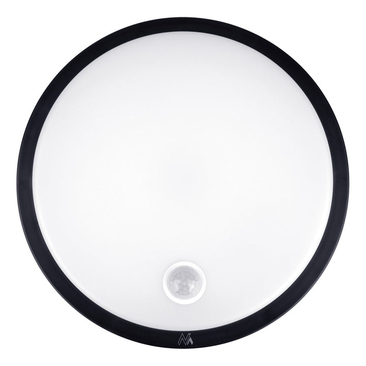 LED-lampe med bevægelsessensor Maclean, PIR-sensor, sort, 10 W, IP65, 1000 lm, neutral farve, MCE525 B